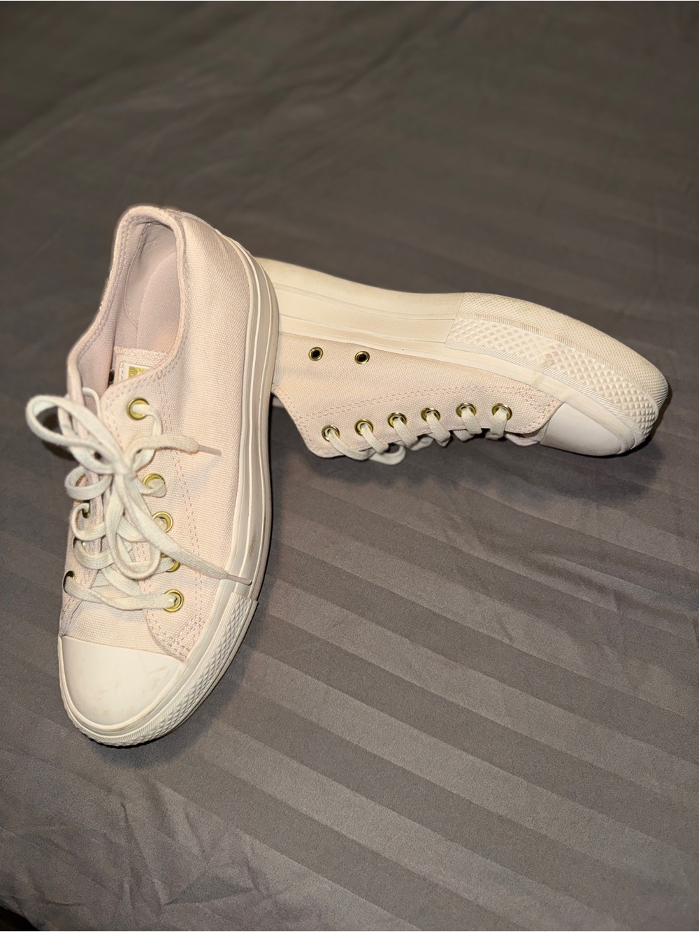 Converse Low-Top Canvas Sneakers - Light Pink & White